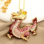 Regal Red Dragon Pendant Necklace