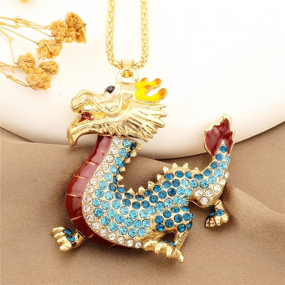 Regal Red Dragon Pendant Necklace