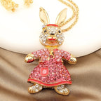 Whimsical Rabbit Glass Necklace