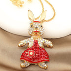 Whimsical Rabbit Glass Necklace