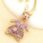 Whimsical Rabbit Glass Necklace