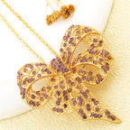 Luxe Bow Glass Pendant Necklace