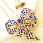 Luxe Bow Glass Pendant Necklace