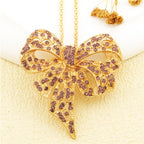 Luxe Bow Glass Pendant Necklace