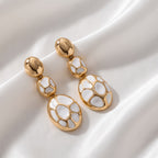 Bold Mosaic Oval Drop Earrings