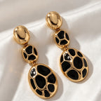 Bold Mosaic Oval Drop Earrings