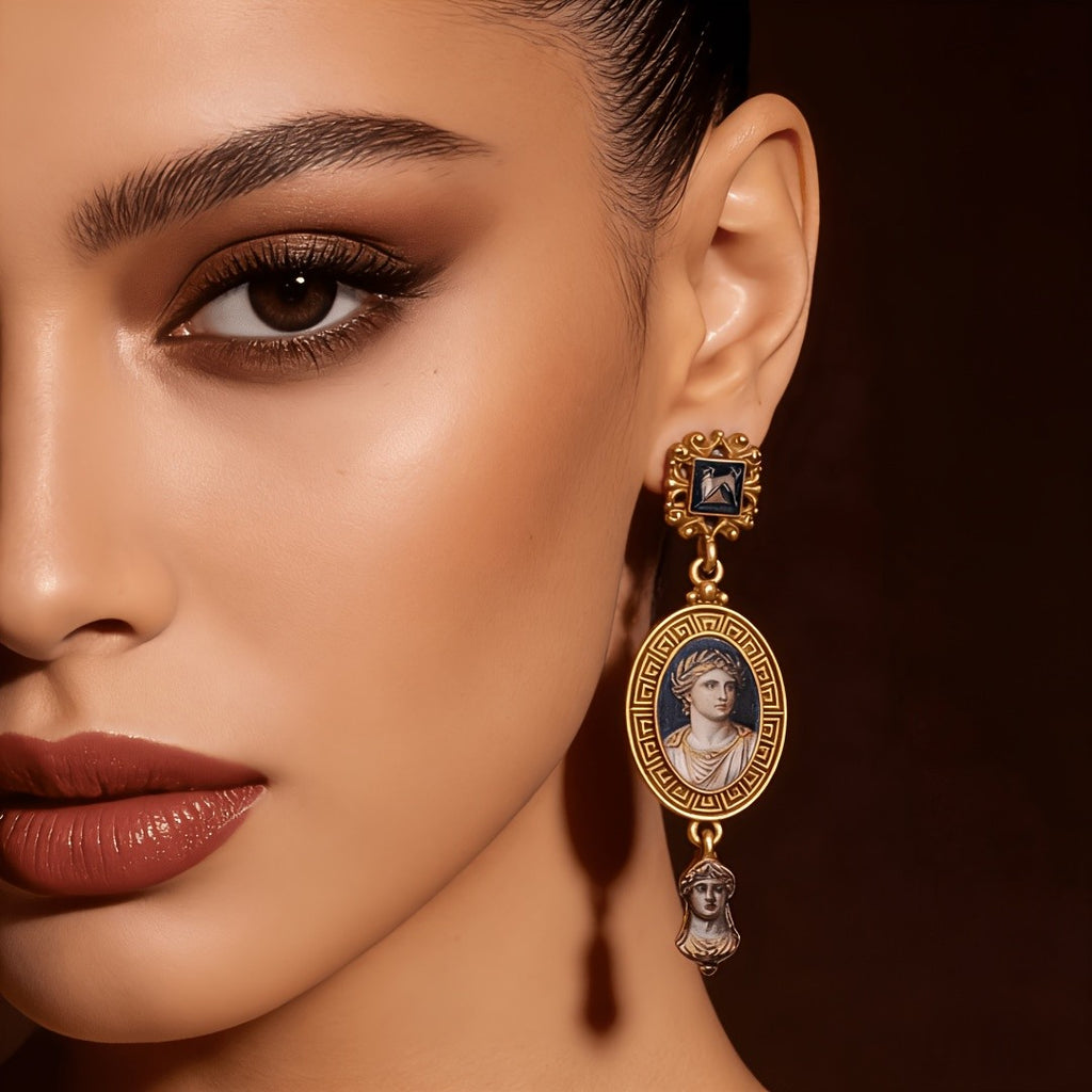 Classical Cameo Portrait Drop Earrings