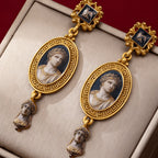 Classical Cameo Portrait Drop Earrings