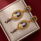 Classical Cameo Portrait Drop Earrings