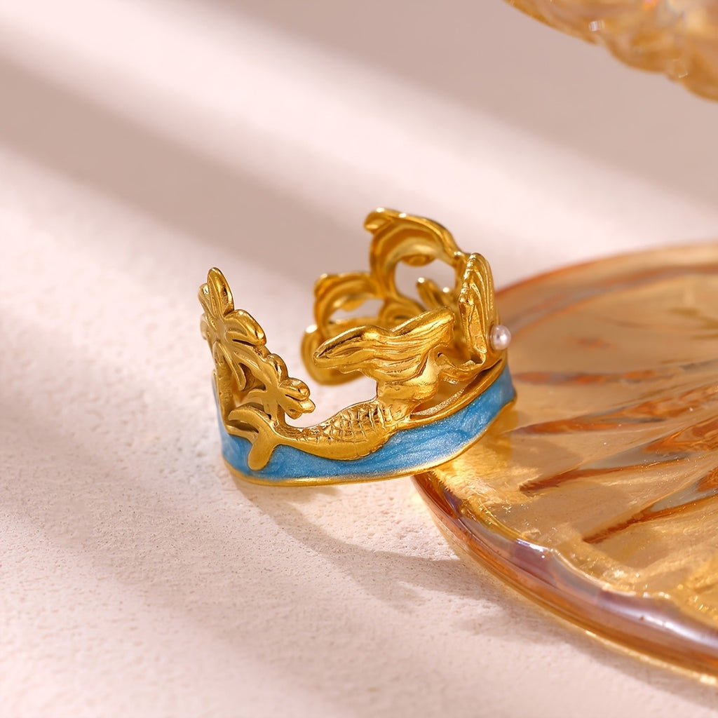 Whimsical Mermaid Shell Ring