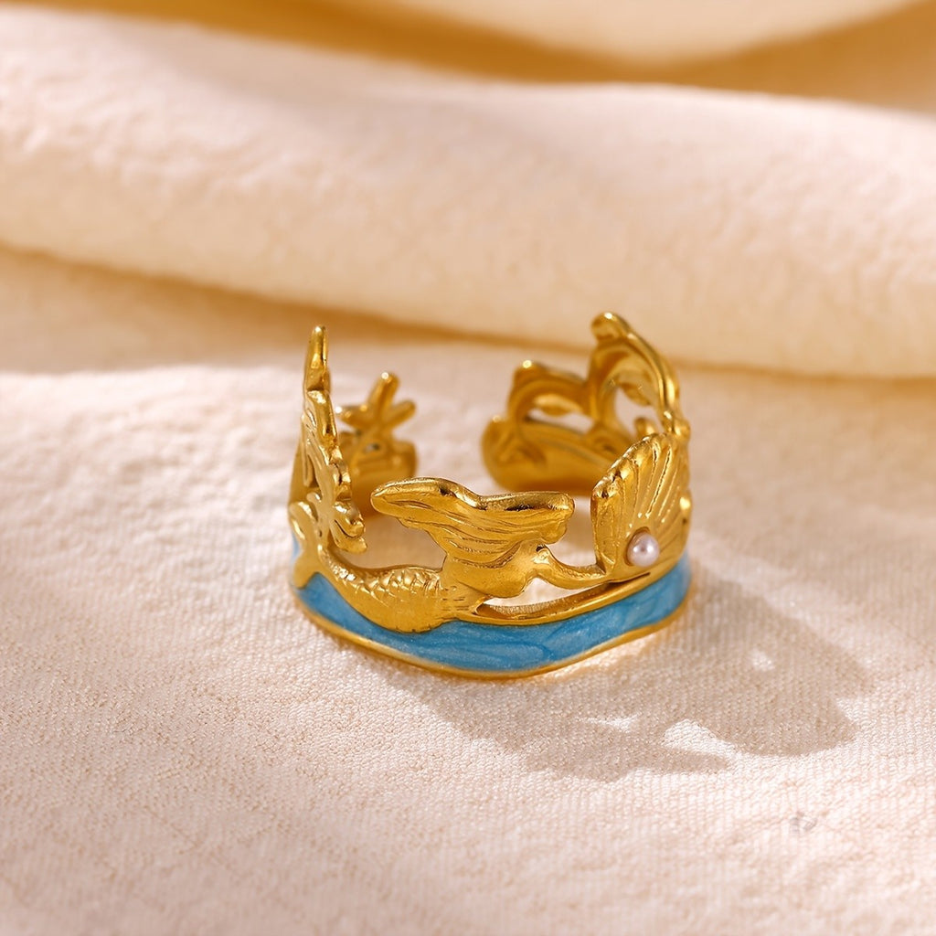 Whimsical Mermaid Shell Ring