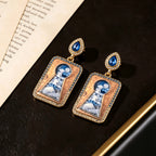 Whimsical Keyhole Landscape Drop Earrings