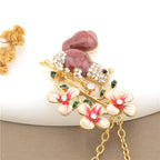 Whimsical Squirrel Floral Necklace