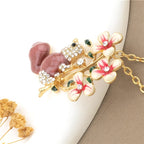 Whimsical Squirrel Floral Necklace