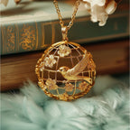 Elegant Birdcage Floral Pendant Necklace