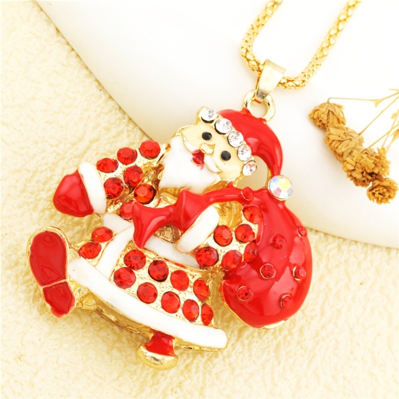 Festive Santa Claus Pendant Necklace