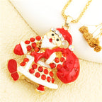 Festive Santa Claus Pendant Necklace