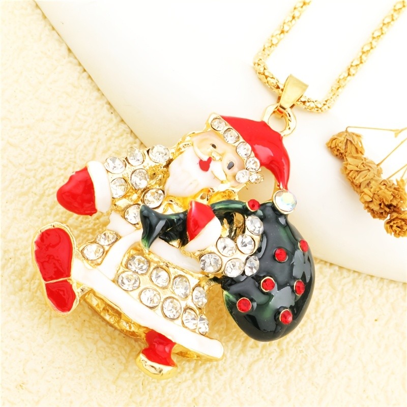 Festive Santa Claus Pendant Necklace