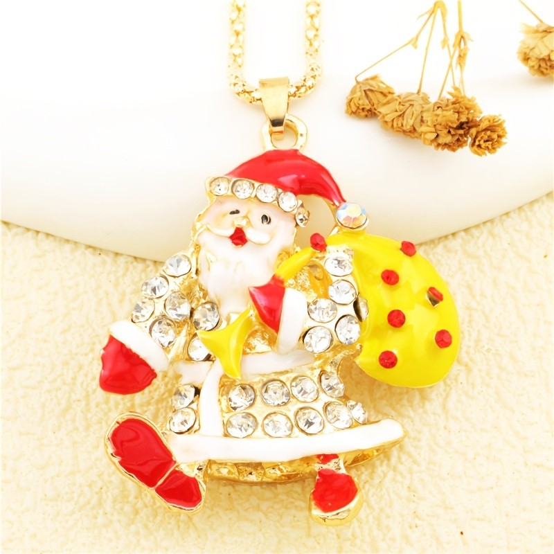 Festive Santa Claus Pendant Necklace