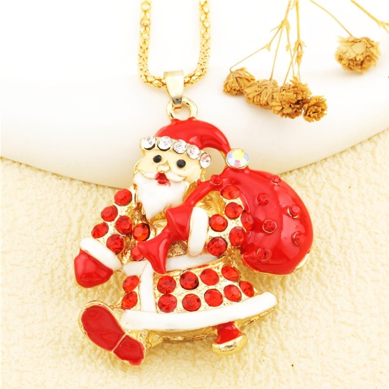 Festive Santa Claus Pendant Necklace