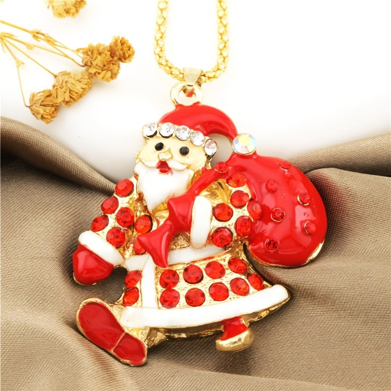 Festive Santa Claus Pendant Necklace