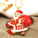 Festive Santa Claus Pendant Necklace