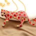 Whimsical Purple Leopard Necklace