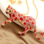 Whimsical Purple Leopard Necklace
