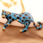 Whimsical Purple Leopard Necklace