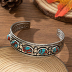 Tribal Turquoise Inlay Cuff Bracelet