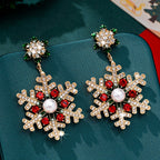 Festive Snowflake Drop Earrings