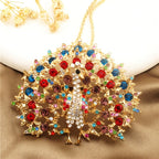 Radiant Rainbow Peacock Necklace