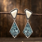 Boho Geometric Wave Drop Earrings