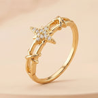 Dainty Starburst Chain Ring