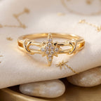 Dainty Starburst Chain Ring