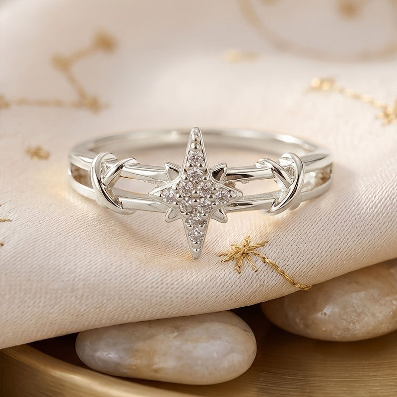 Dainty Starburst Chain Ring