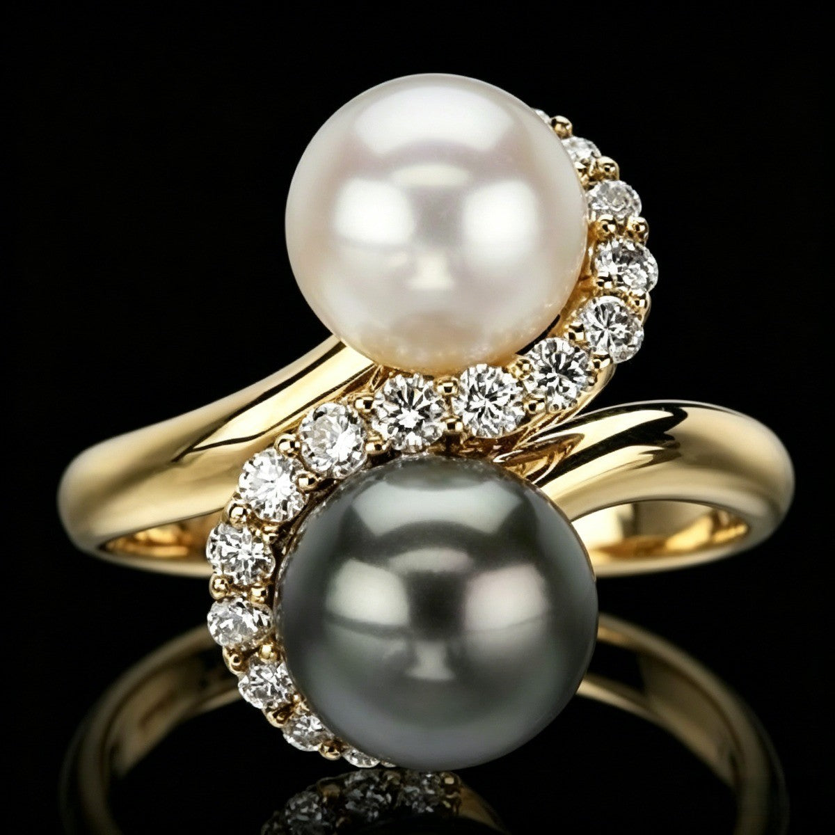 Elegant Dual Pearl Statement Ring