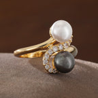 Elegant Dual Pearl Statement Ring