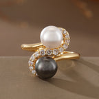 Elegant Dual Pearl Statement Ring