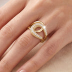 Elegant Interlocking Pave Statement Ring