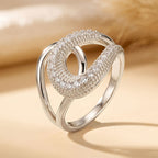 Elegant Interlocking Pave Statement Ring