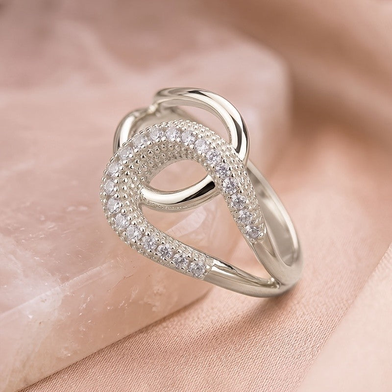 Elegant Interlocking Pave Statement Ring