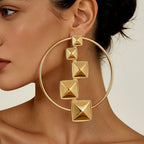 Geometric Pyramid Hoop Earrings