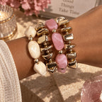 4pc Blush Ivory Chunky Bracelet Set