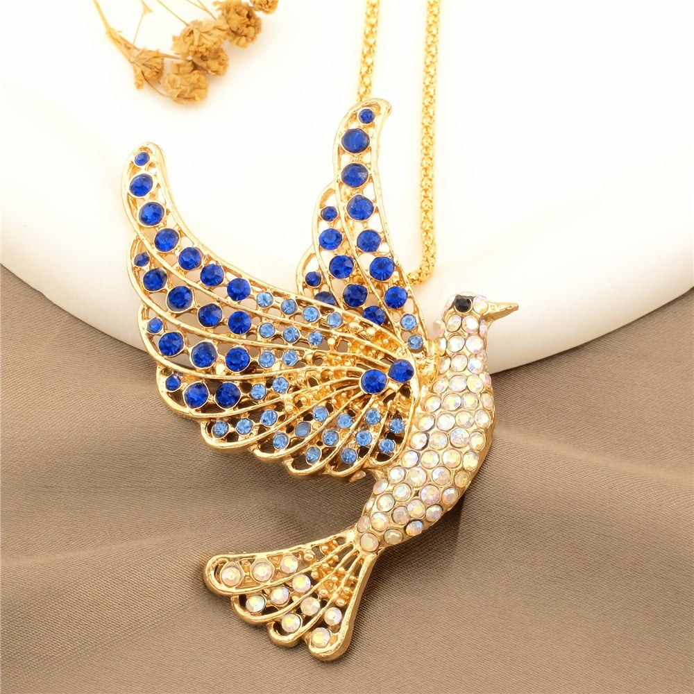Rainbow Crystal Dove Necklace
