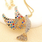 Rainbow Crystal Dove Necklace