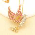 Rainbow Crystal Dove Necklace