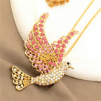 Rainbow Crystal Dove Necklace