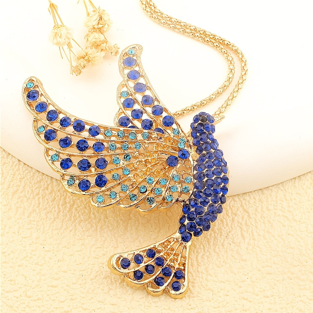 Rainbow Crystal Dove Necklace