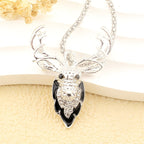 Elegant Elk Glass Pendant Necklace
